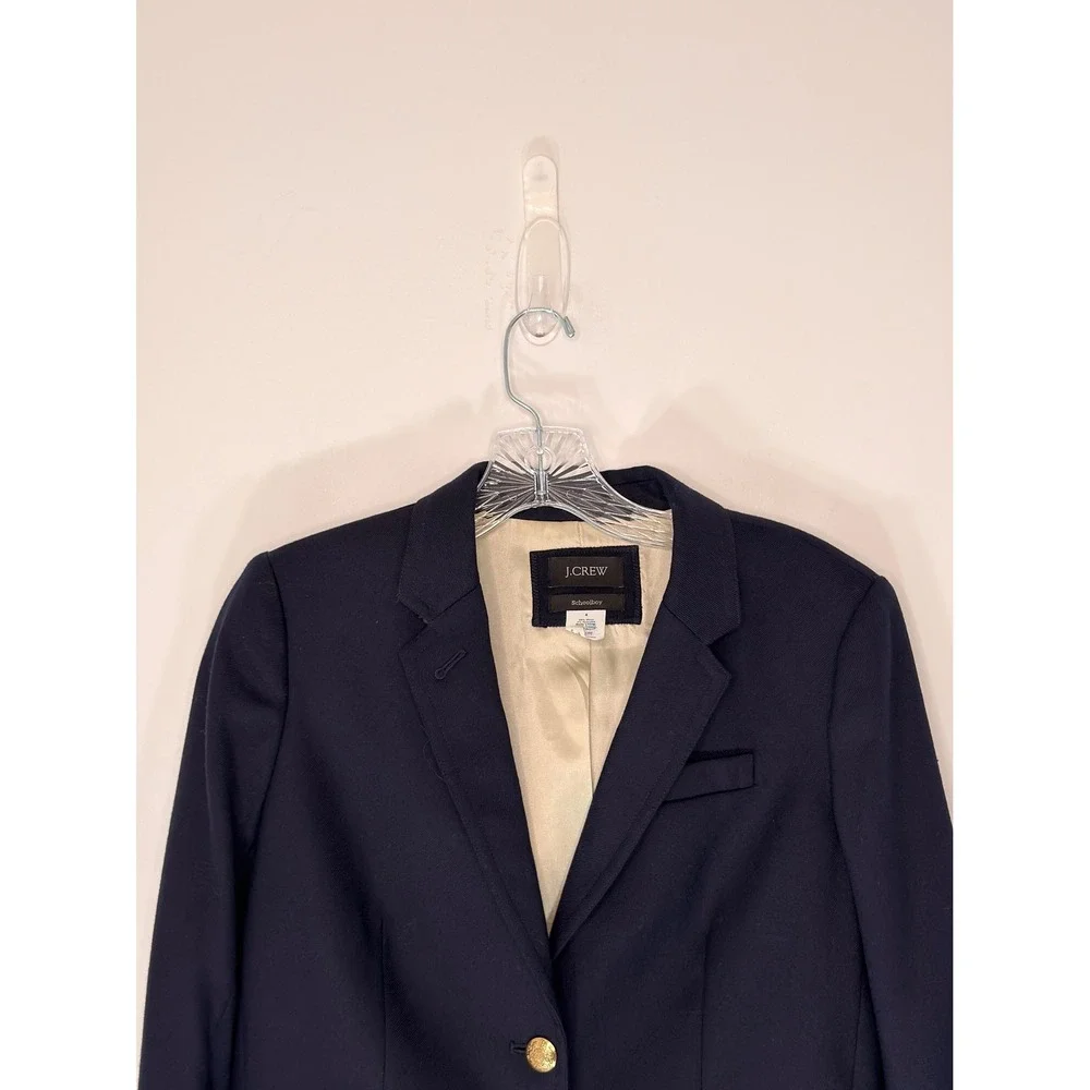 J.Crew‎ Original Wool Schoolboy Blazer Navy Blue Office Work Business Casual 4